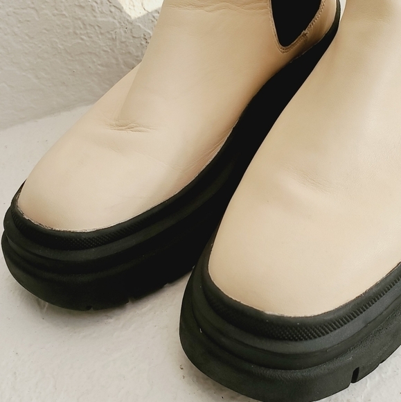 H&M Leather Chelsea Ankle Platform Pull On Moto Booties size 39EU/9US - Picture 13 of 14